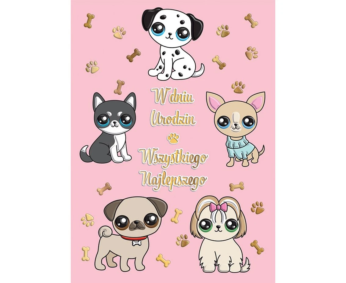 Greeting paper card B6 Dog, 1 pc